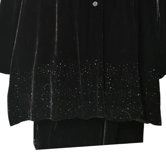 WINDS MOOR Gorgeous Beaded Black Terciopelo Two Pieces Pants and Jacket Size 16 - Picture 7 of 16